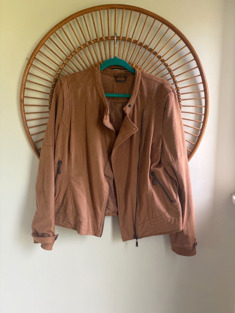 Ødyn women’s  Tan Suede Moto Jacket size XL